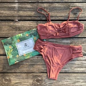 Cupshe Dusty Pink ruched bikini